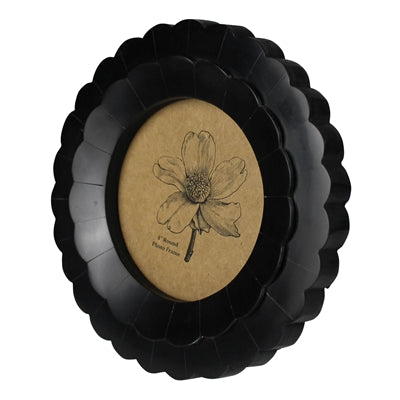 Petal Round Black Resin Frame