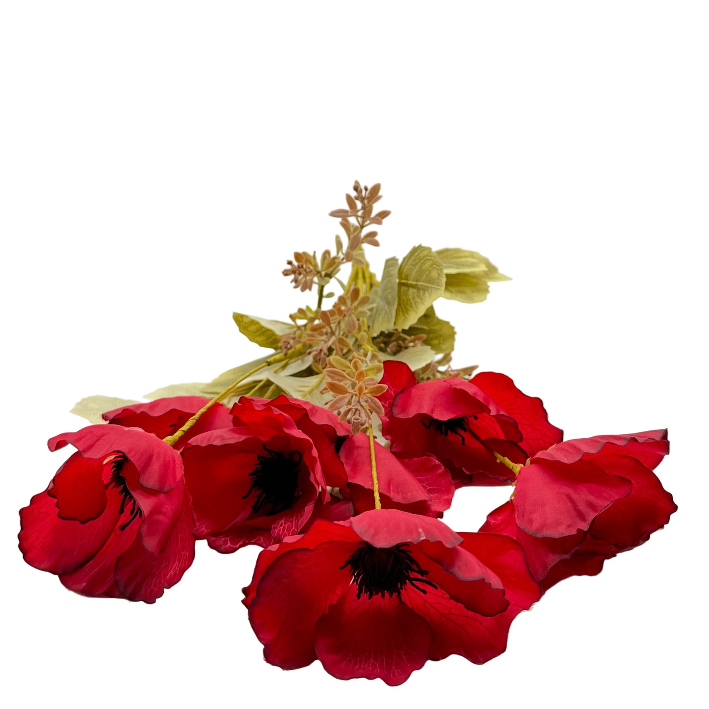 Red Poppy Artificial Spray