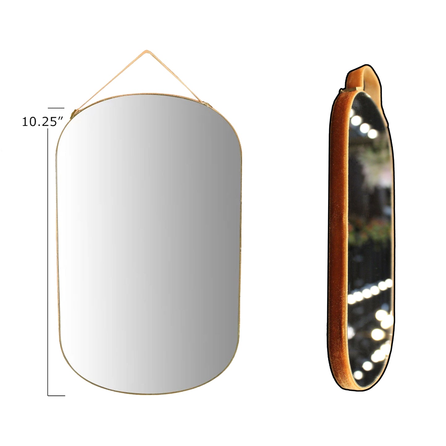 Velvet Edged Wall Mirrors w/ Hangers