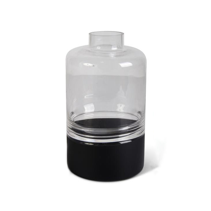 Clear Glass Vases w/Black Bottom