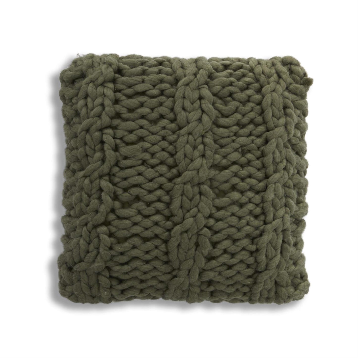 Green Cable Knit Pillow