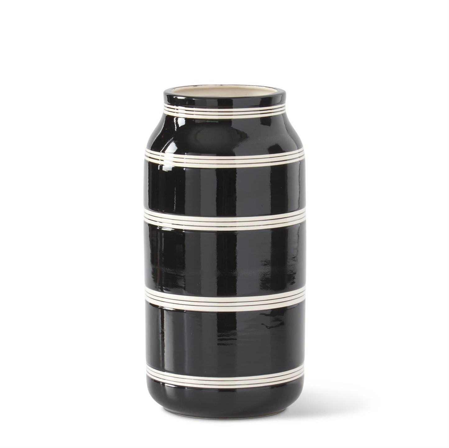 Black and Cream Ceramic Vases