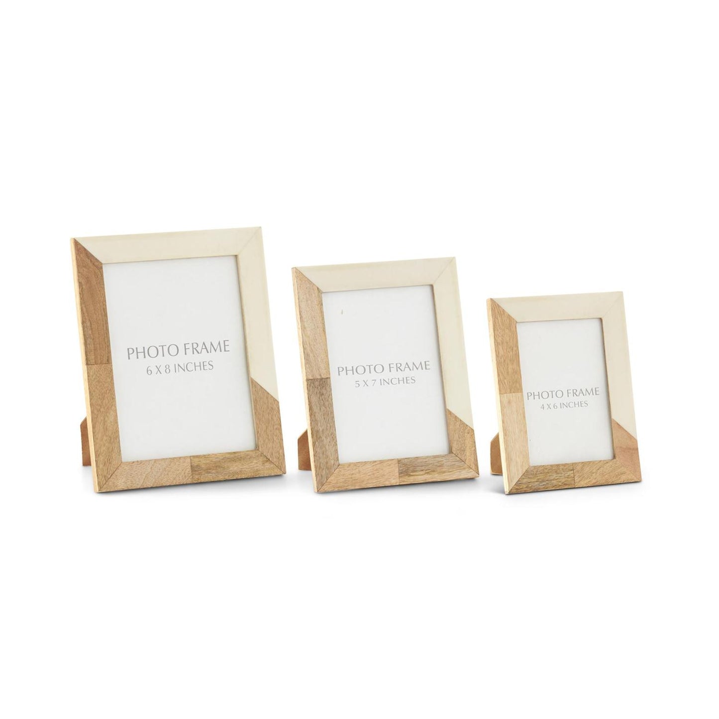 Wood & Cream Resin Photo Frames