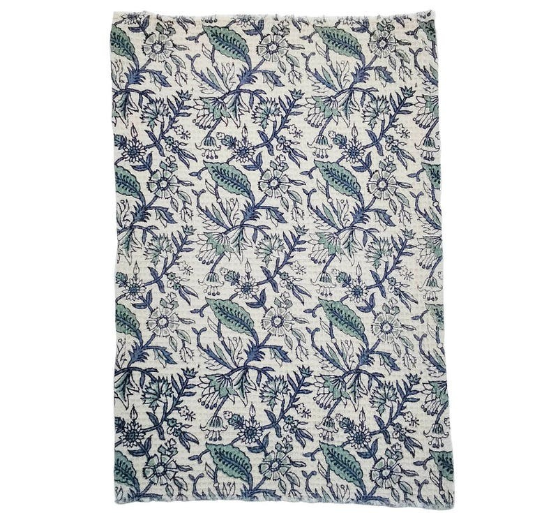 Cornflower Botanical Print Cotton Dish Towel