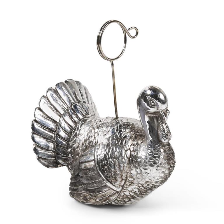 Silver Color Resin Turkey Card Holders