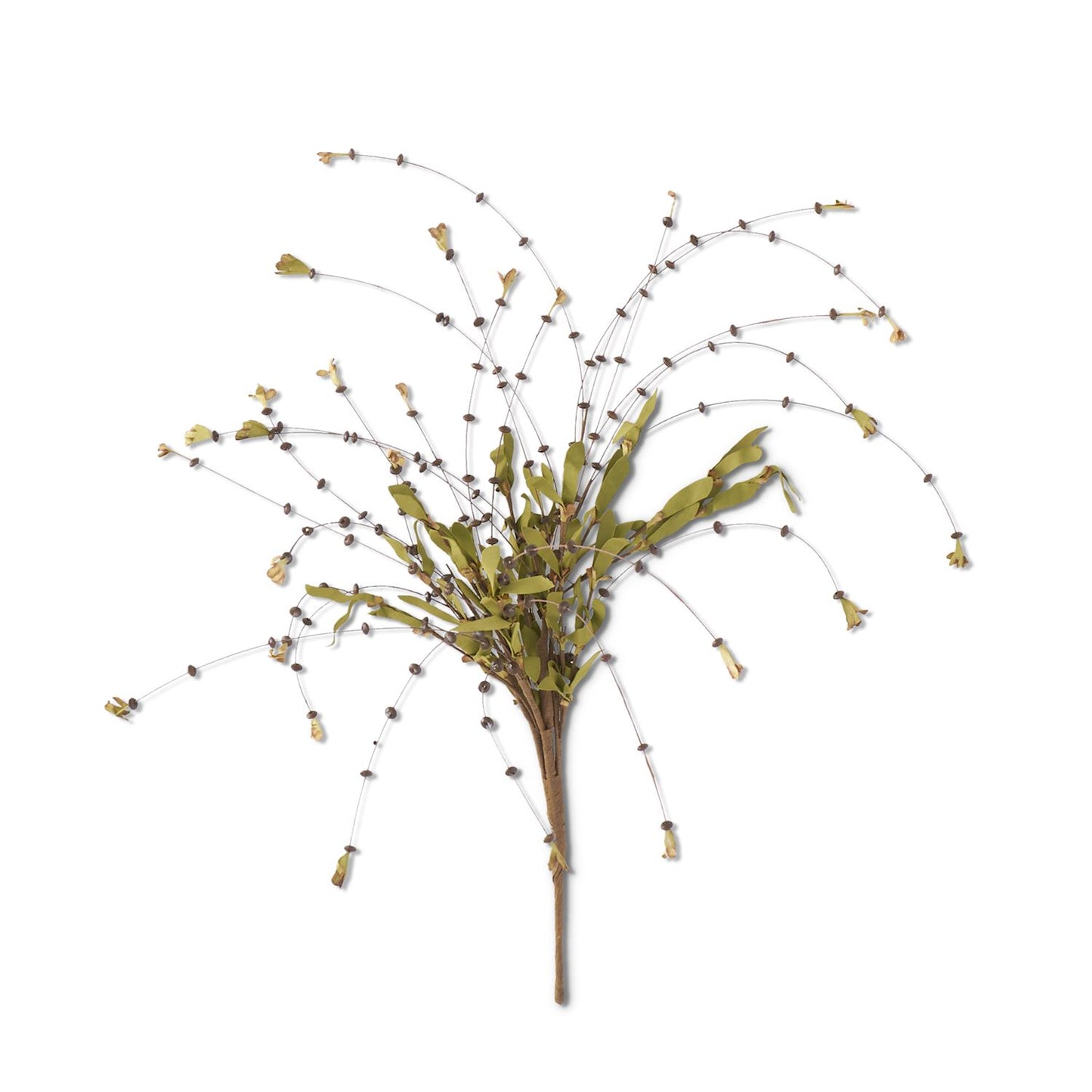Black Bead Bud Spray w/Foliage