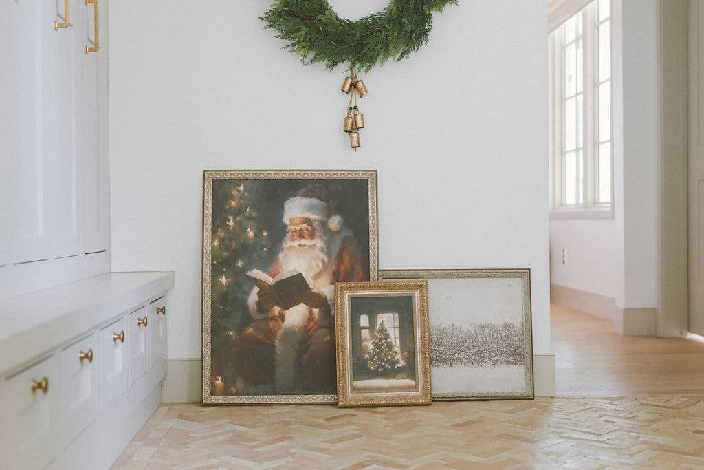 Glowing Christmas Tree Framed Antique Art