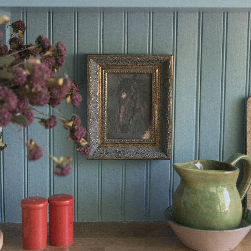 Horse Portrait Framed Antique Art