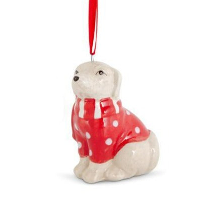 Dolomite Dog Ornaments w/Santa Hats
