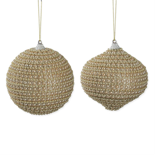 Gold Pearl Christmas Ornaments (2 Styles)