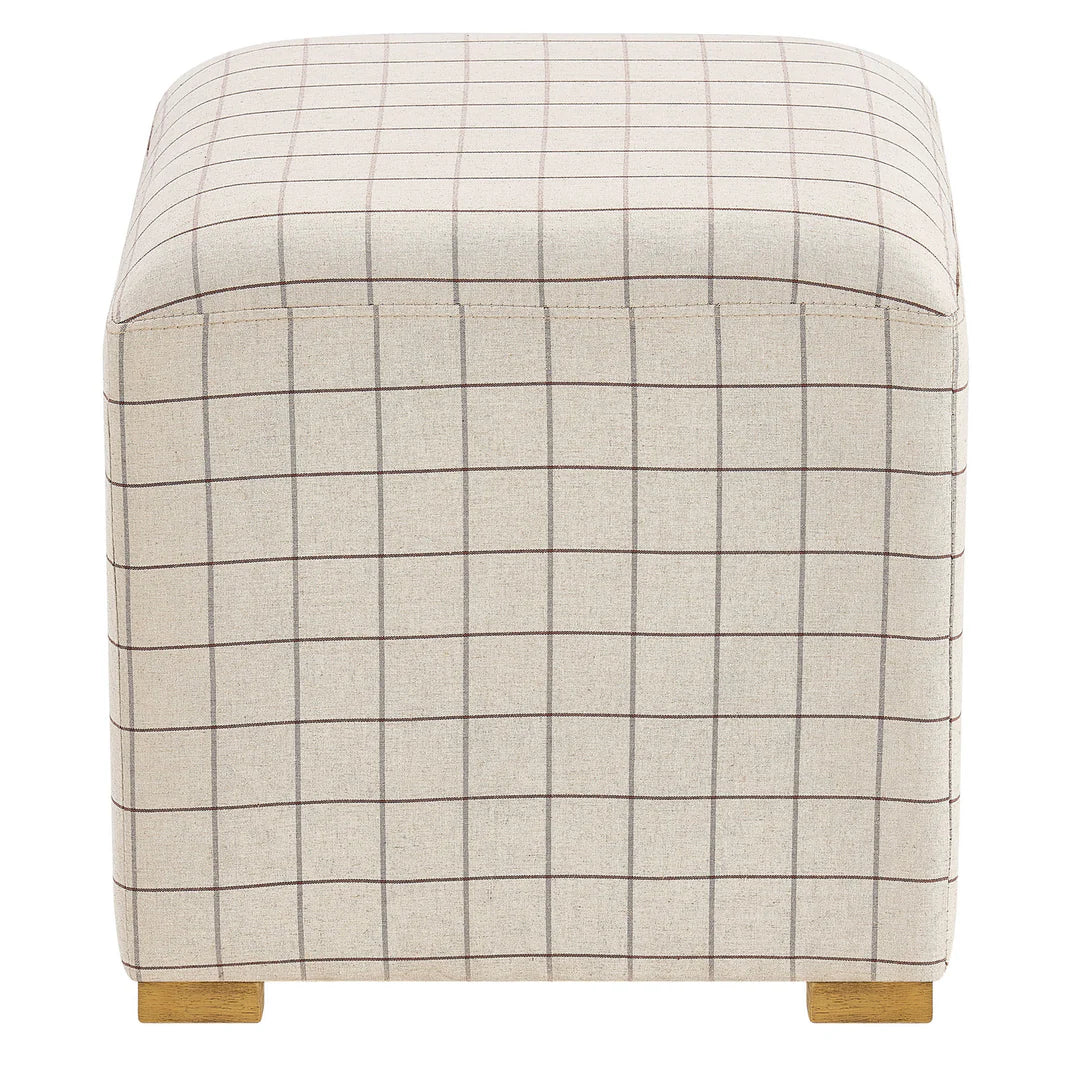 Windowpane Print Ottoman