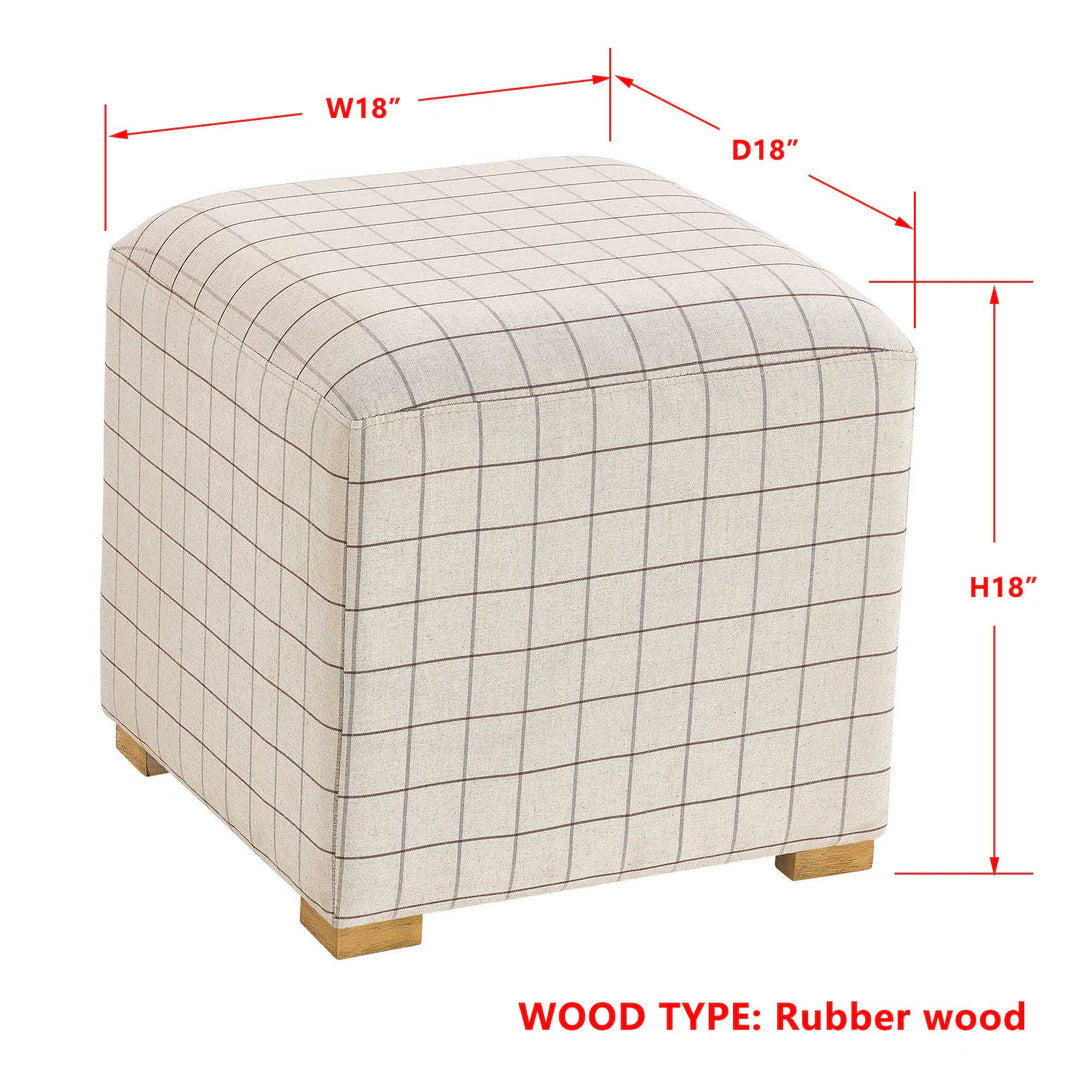 Windowpane Print Ottoman