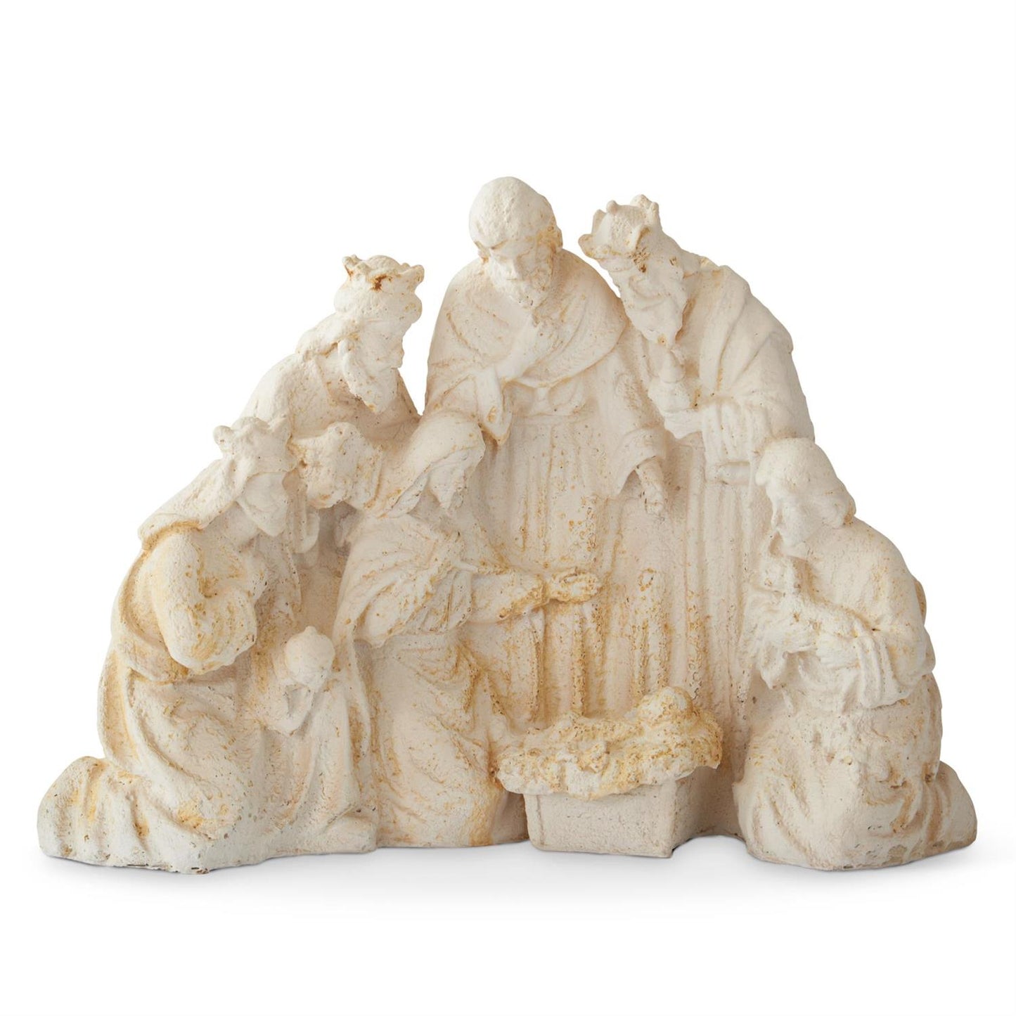Weathered Cream Nativity with Wisemen