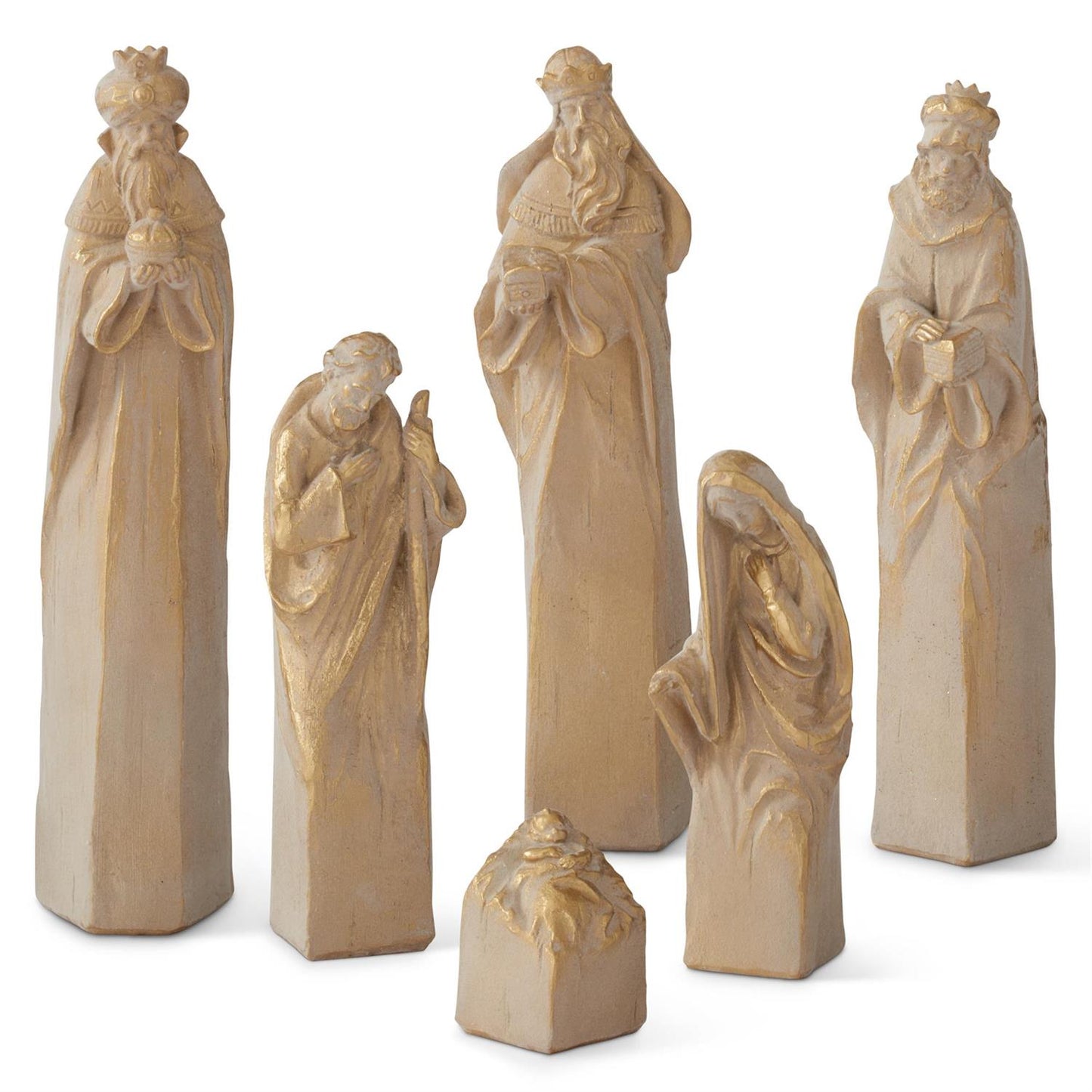 Tan & Gold Nativity, Set of 6
