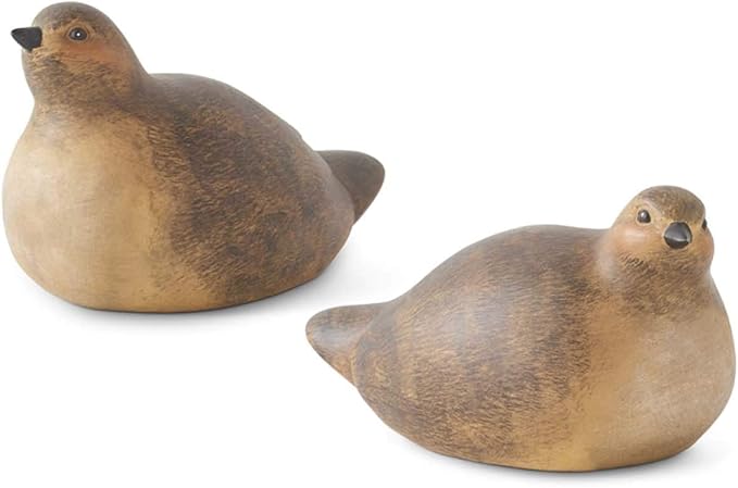 Brown Resin Quails Tabletop Decor