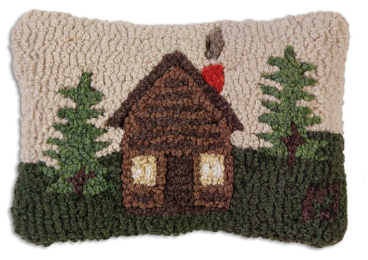 Rocky Hill Cabin Hand Hooked Pillow