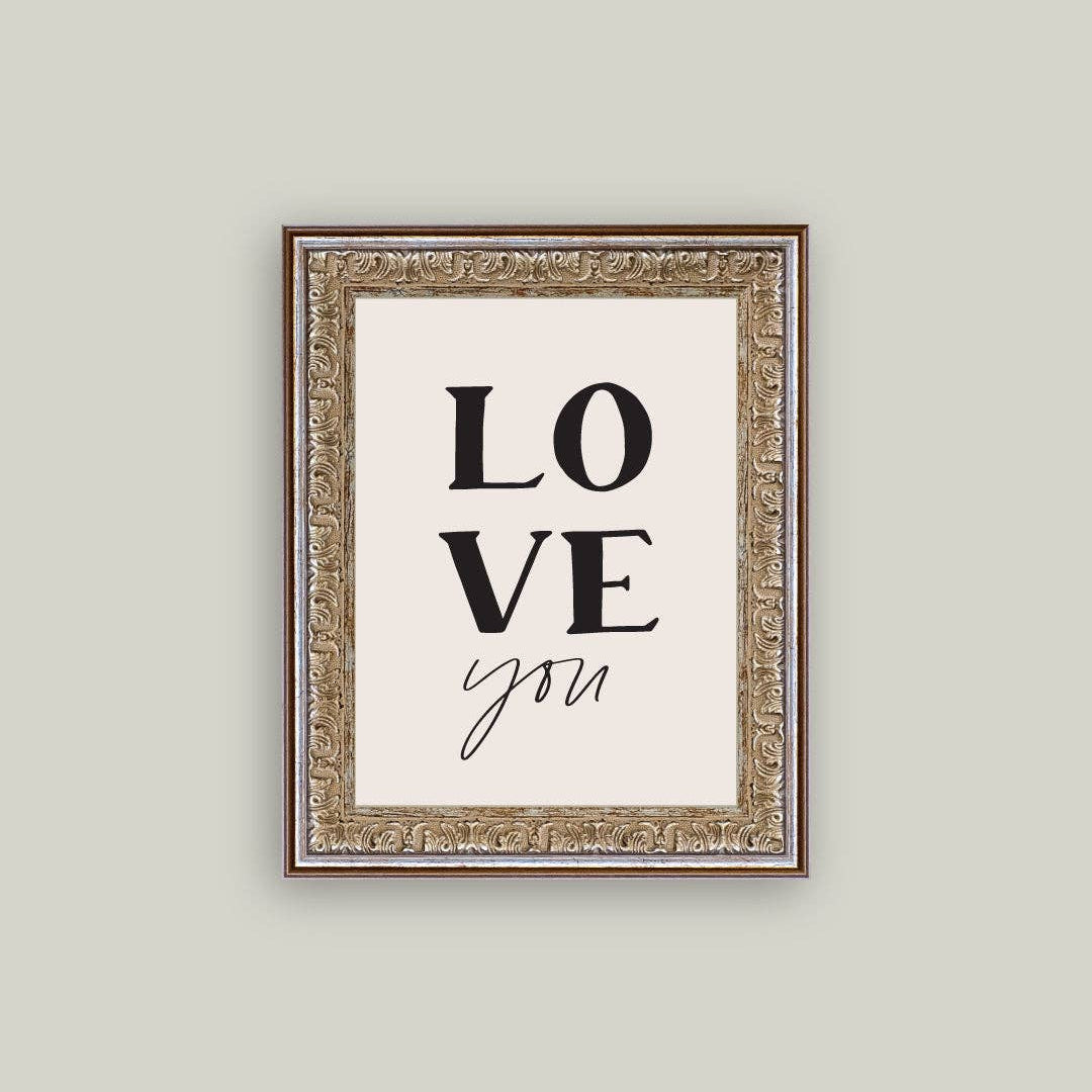 L.O.V.E. You Framed Antique Art