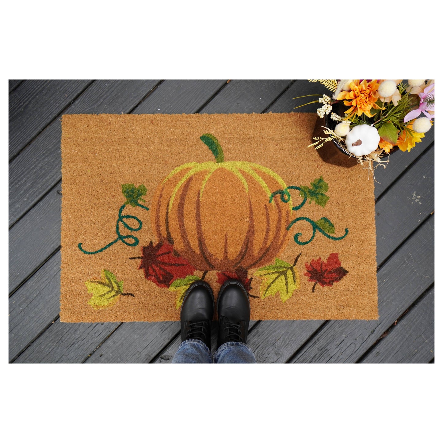 Fall Nature's Bounty Pumpkin Doormat
