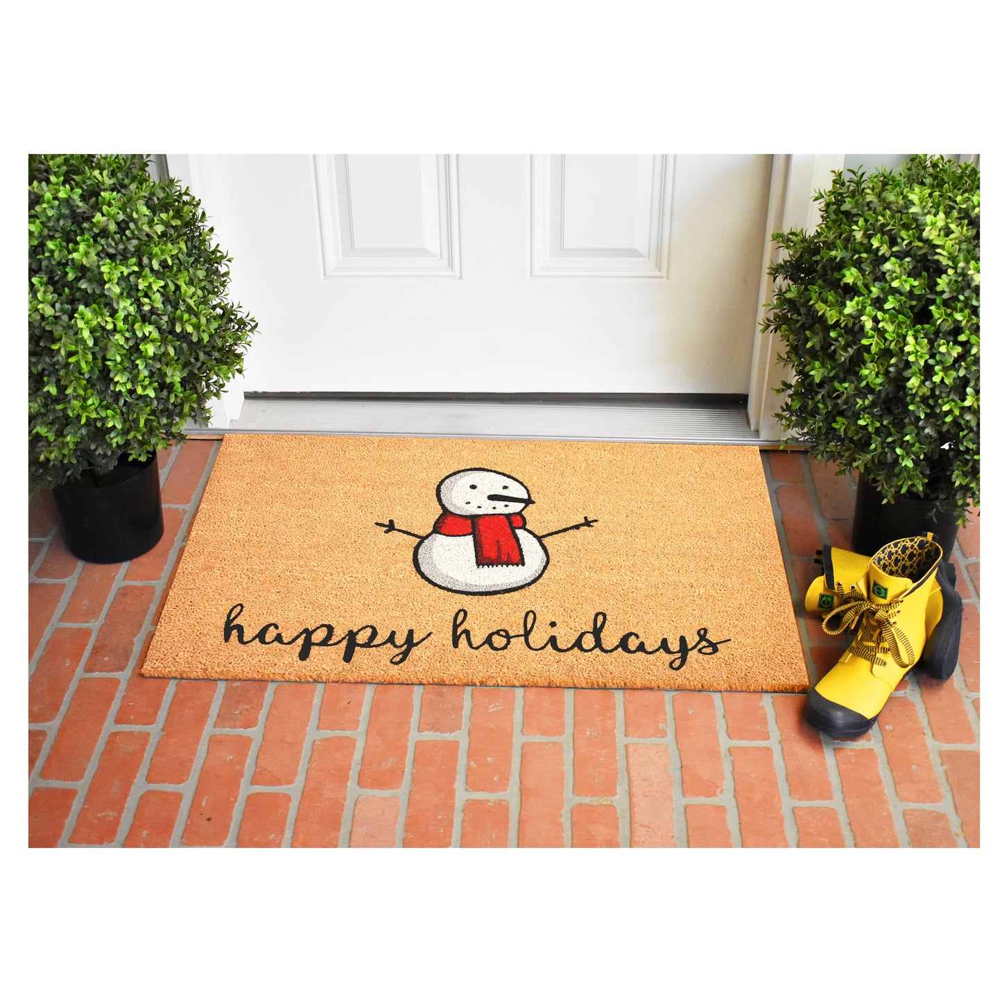Snowman "happy holidays" Doormat