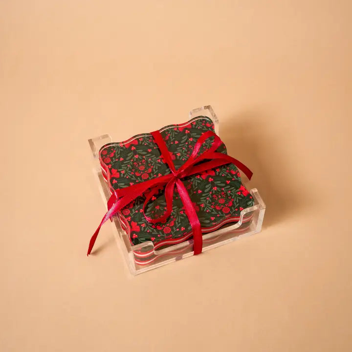 A Merry Moment Acrylic Coaster, Set of 4