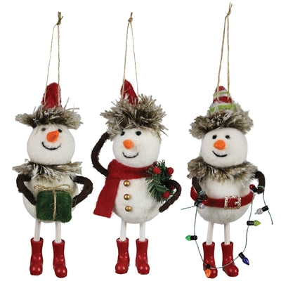 Felt Snowmen Ornaments