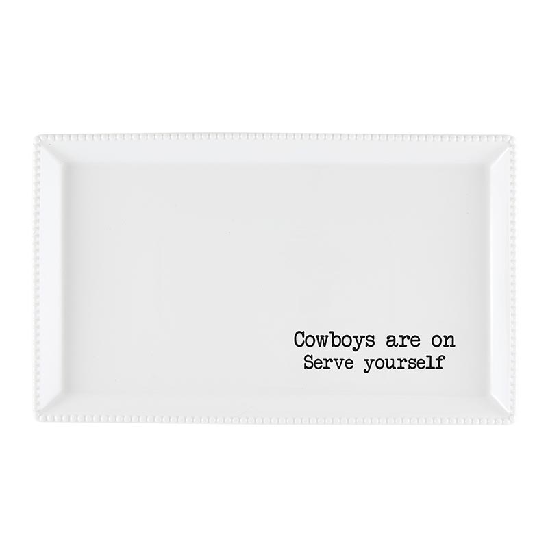 "Cowboys are on. Serve Yourself" Serving Platters