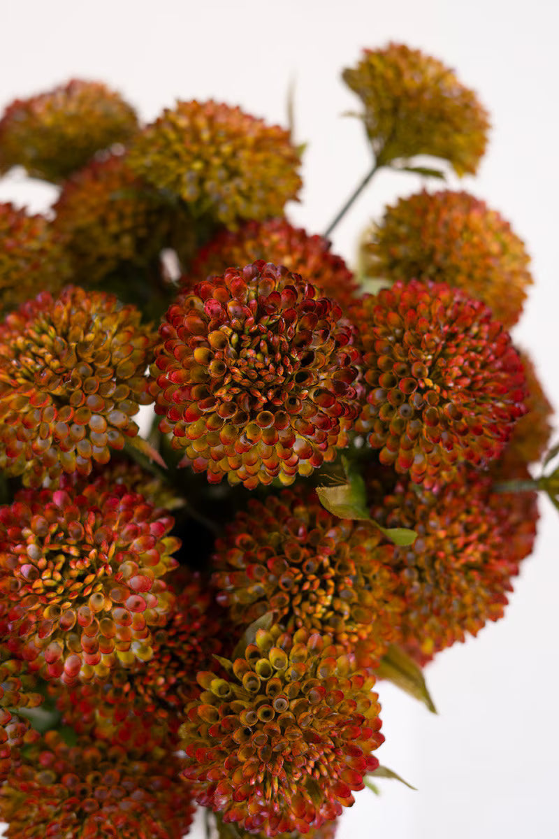 Artificial Auburn Ball Dahlias | 7 Blooms