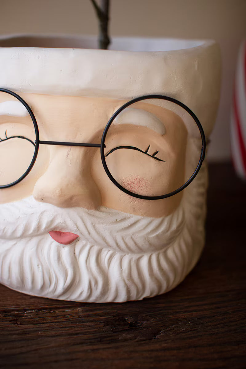 Concrete Santa Planter