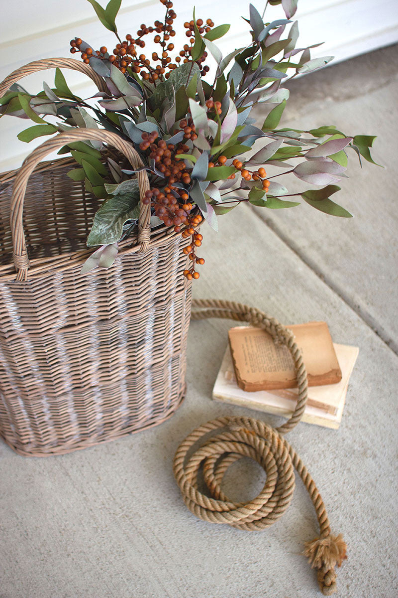 Large Oval Wicker Basket with Handles