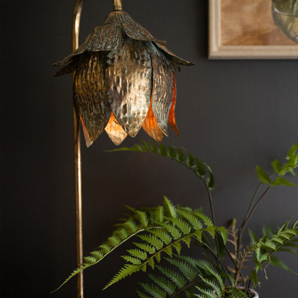 Antique Brass Tulip Table Lamp