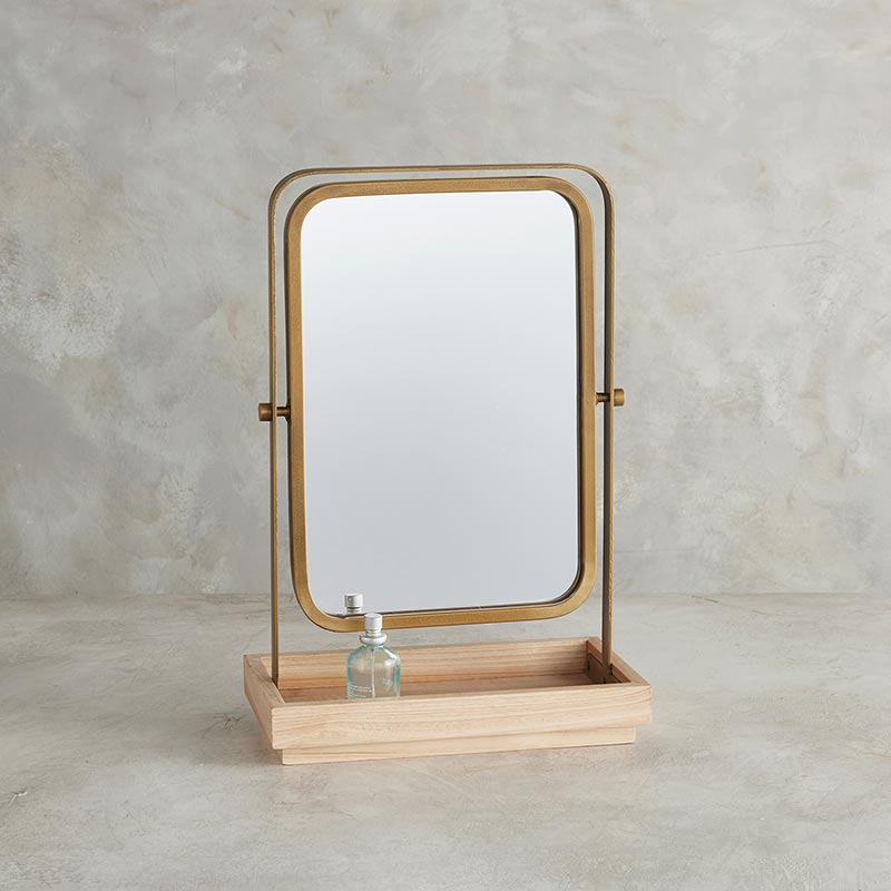 Rotating Rectangular Gold Mirror