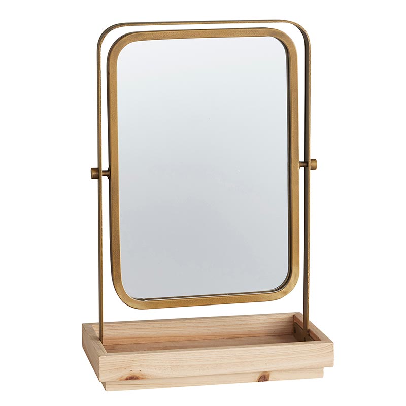 Rotating Rectangular Gold Mirror