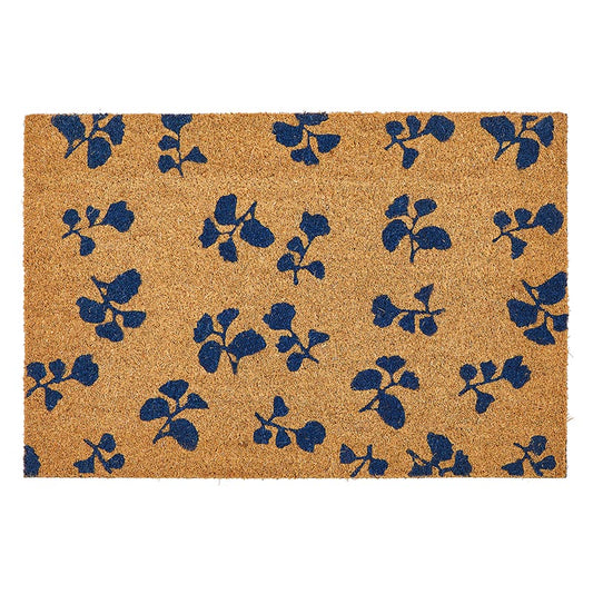 Blue Floral Doormat