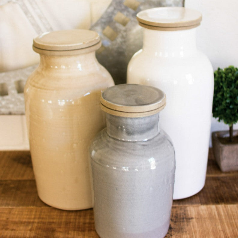 Large Ceramic Jar with Lid