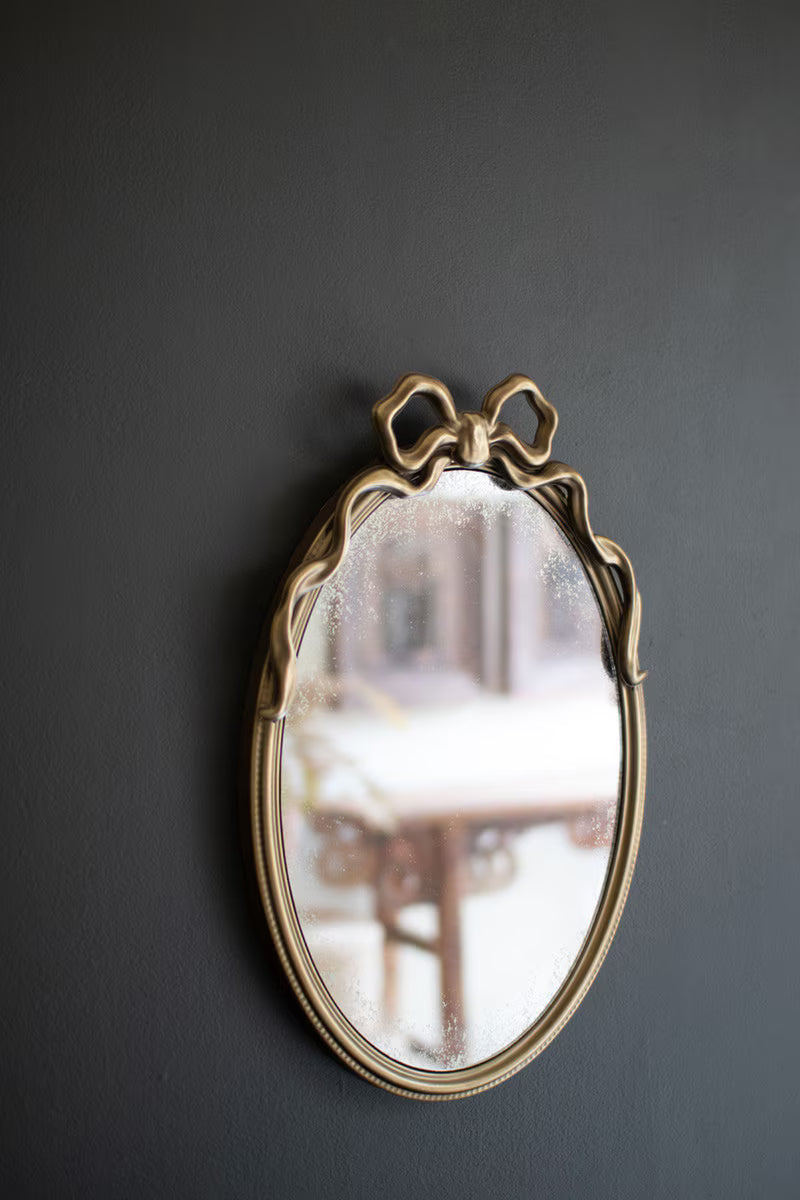 Antique Gold Mirror with Bow
