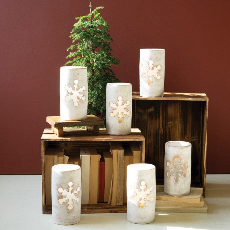 White Clay Snowflake Luminary