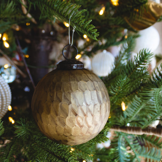 Honeycomb Pattern Glass Ball Ornament