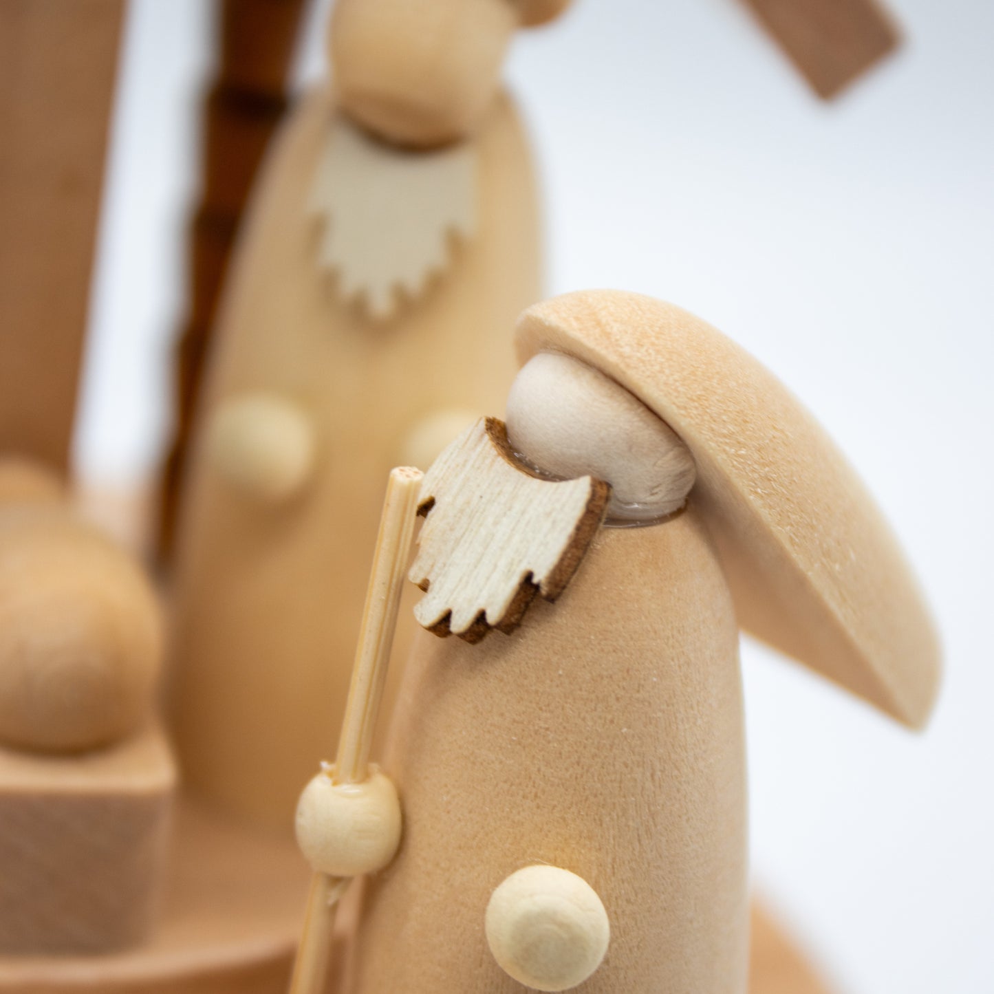 Wood Wind-Up Music Box with Nativity Scene