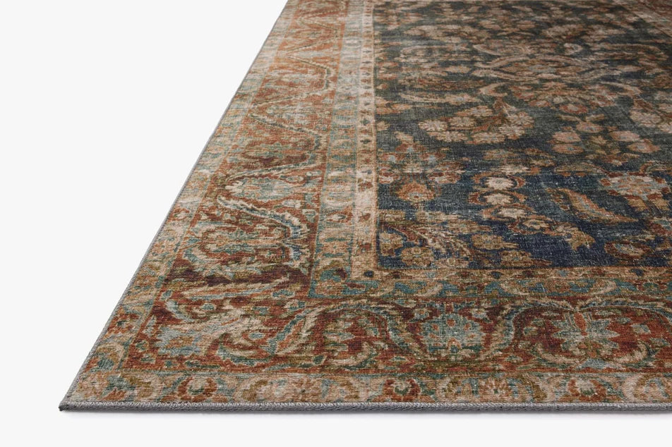 Jules Area Rug in Ocean and Spice by Loloi