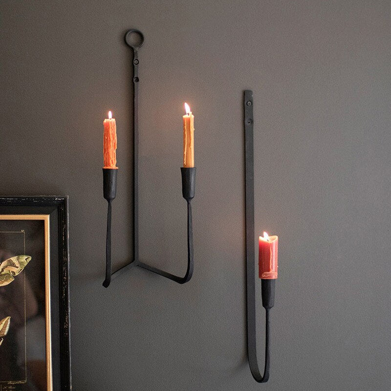 Forged-Iron Single Taper Candle Wall Sconce