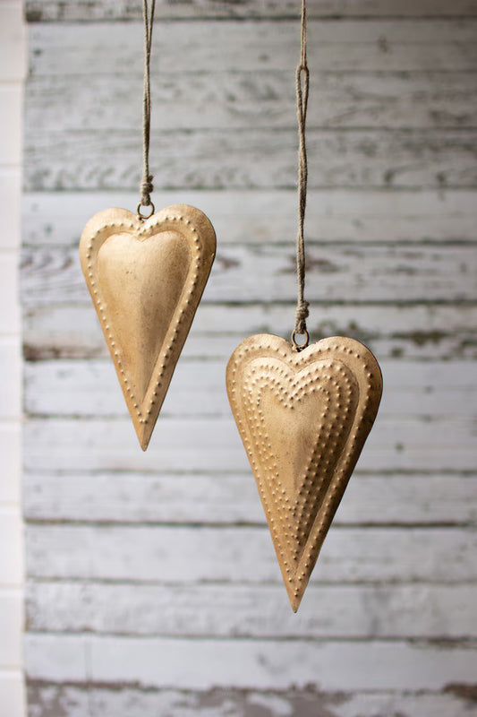 Antique Brass Metal Heart Ornament