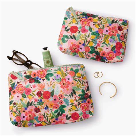 Rifle Paper Garden Party Floral Zippered Pouch Set