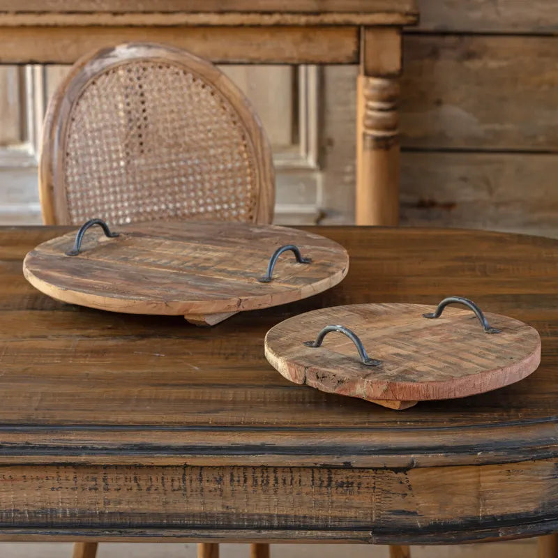 Iron and Rustic Wood Winery Tray