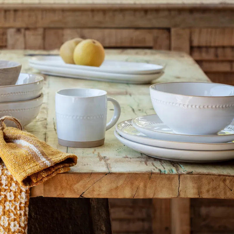 Isabella White Stoneware Dish Collection