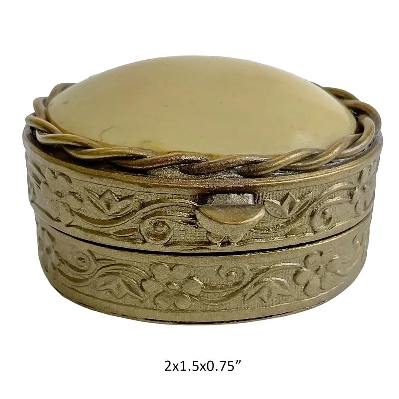 Decorative Brass Pill Box
