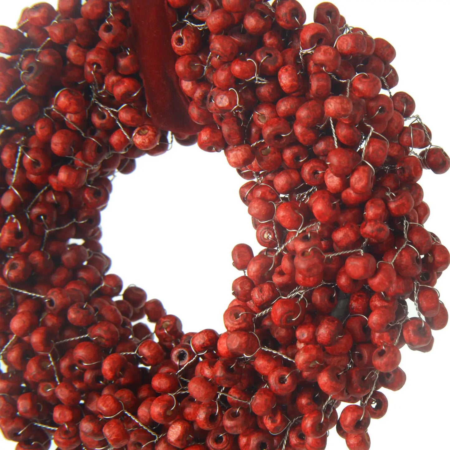 Red Berry Wreath Ornament with Velvet Hanger