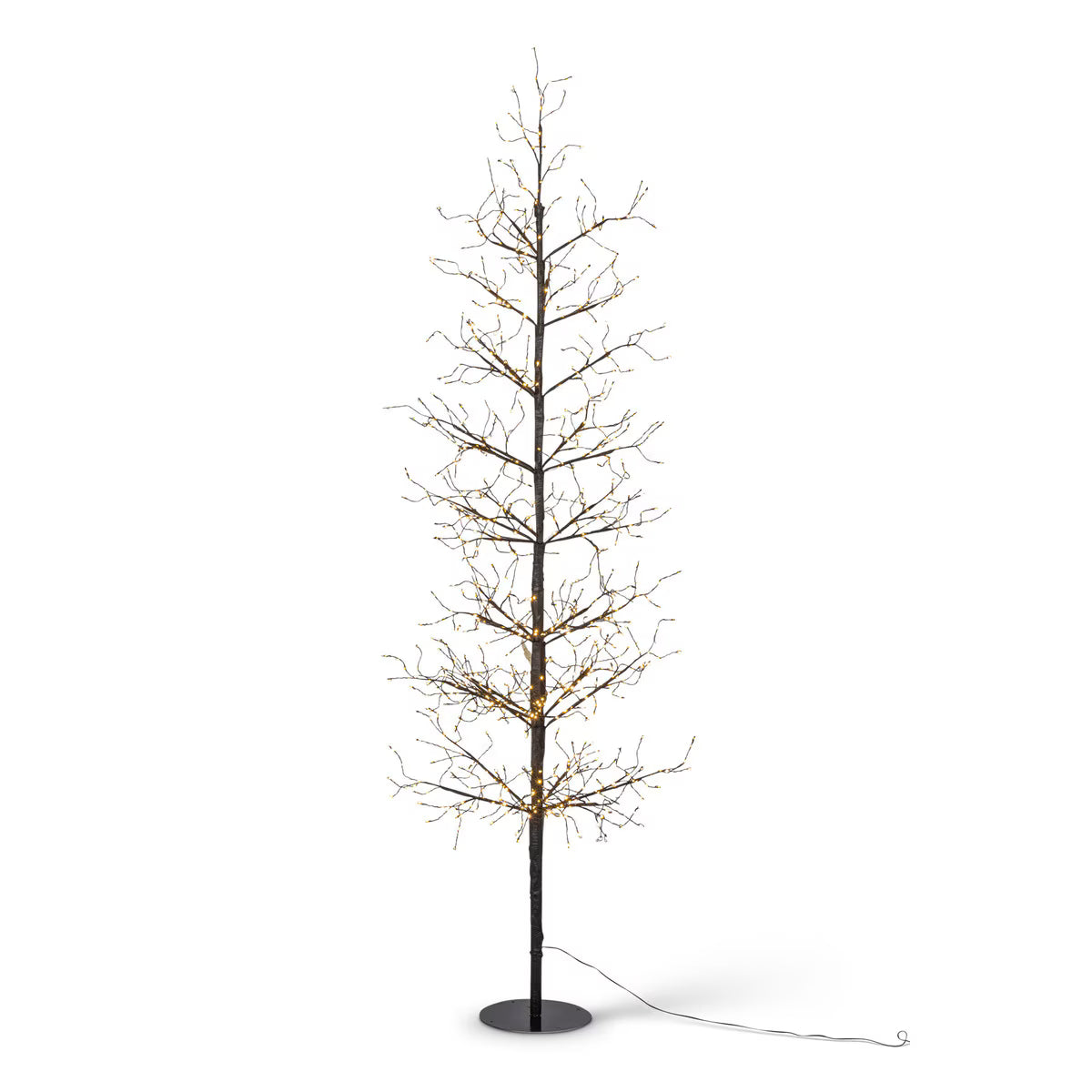 Black Wrapped Twinkling Lights Slim Tree