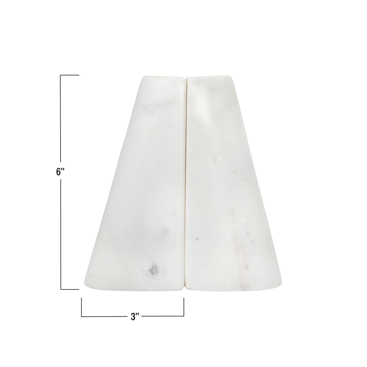 White Marble Bookends