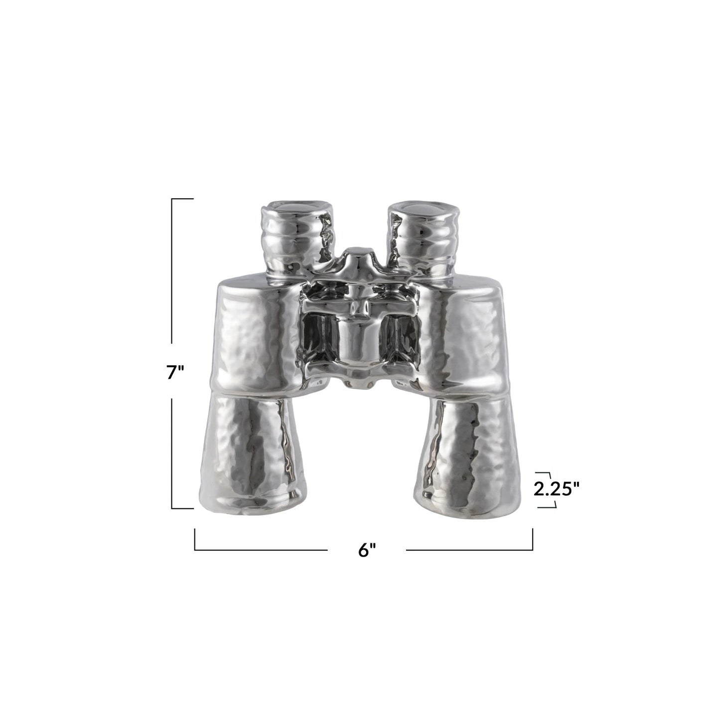 Stoneware Binoculars Décor w/ Chrome Finish