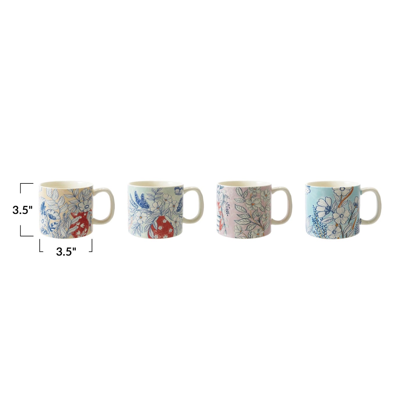 Stoneware Mug w/ Flowers